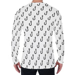 White And Black Fishing Hooks Print Men's Long Sleeve T-Shirt