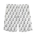 White And Black Fishing Hooks Print Men's Athletic Shorts