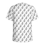 White And Black Fishing Hooks Print Men's Sports T-Shirt