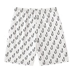 White And Black Fishing Hooks Print Men's Swim Trunks