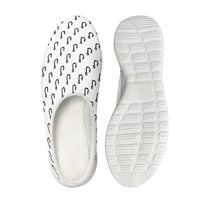 White And Black Fishing Hooks Print Mesh Casual Shoes