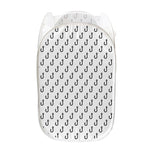 White And Black Fishing Hooks Print Mesh Laundry Hamper