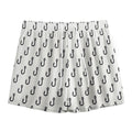 White And Black Fishing Hooks Print Mesh Shorts