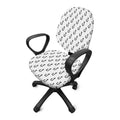 White And Black Fishing Hooks Print Office Chair Cover