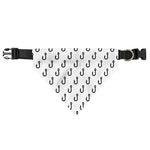 White And Black Fishing Hooks Print Over The Collar Dog Bandana