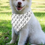 White And Black Fishing Hooks Print Over The Collar Dog Bandana