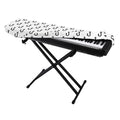 White And Black Fishing Hooks Print Piano Keyboard Cover