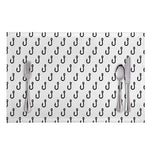 White And Black Fishing Hooks Print Placemat