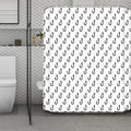 White And Black Fishing Hooks Print Polyester Shower Curtain