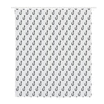 White And Black Fishing Hooks Print Polyester Shower Curtain