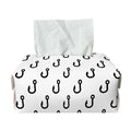 White And Black Fishing Hooks Print Rectangle Tissue Box Cover
