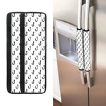 White And Black Fishing Hooks Print Refrigerator Handle Covers