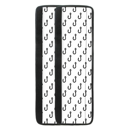 White And Black Fishing Hooks Print Refrigerator Handle Covers