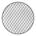 White And Black Fishing Hooks Print Round Floor Mat
