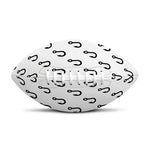 White And Black Fishing Hooks Print Rugby Ball