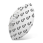 White And Black Fishing Hooks Print Rugby Ball