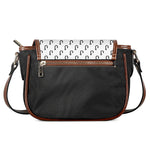 White And Black Fishing Hooks Print Saddle Bag