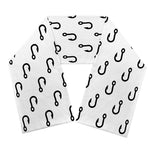 White And Black Fishing Hooks Print Scarf