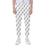 White And Black Fishing Hooks Print Scuba Joggers