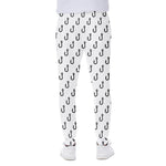 White And Black Fishing Hooks Print Scuba Joggers