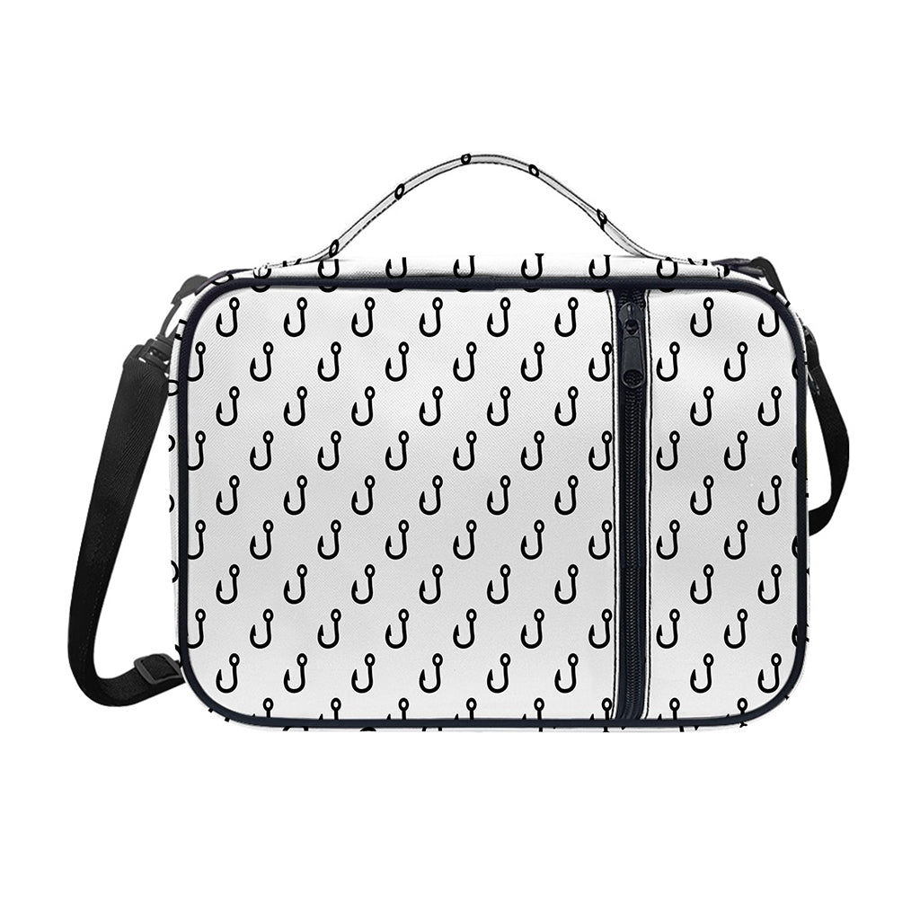 White And Black Fishing Hooks Print Shoulder Strap Bible Bag