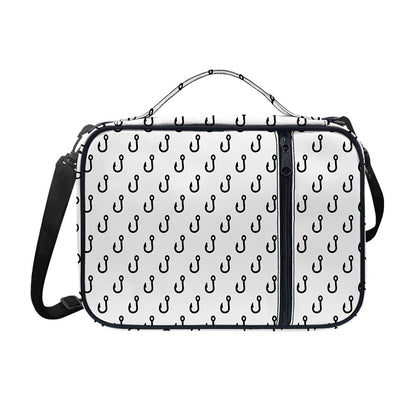 White And Black Fishing Hooks Print Shoulder Strap Bible Bag