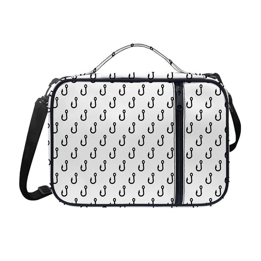 White And Black Fishing Hooks Print Shoulder Strap Bible Bag