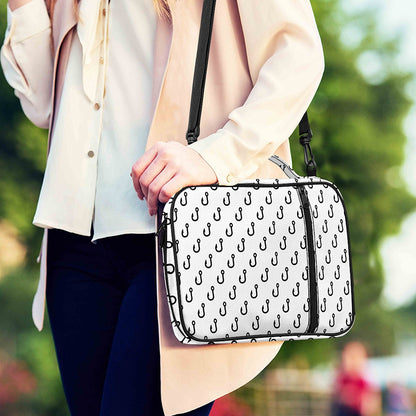 White And Black Fishing Hooks Print Shoulder Strap Bible Bag