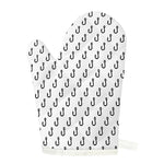 White And Black Fishing Hooks Print Single Oven Mitt