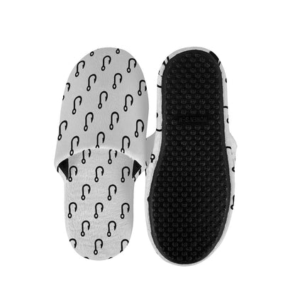 White And Black Fishing Hooks Print Slippers