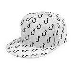 White And Black Fishing Hooks Print Snapback Cap