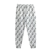 White And Black Fishing Hooks Print Sweatpants