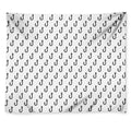 White And Black Fishing Hooks Print Tapestry
