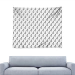 White And Black Fishing Hooks Print Tapestry