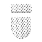 White And Black Fishing Hooks Print Toilet Lid And Tank Cover Set