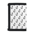 White And Black Fishing Hooks Print Trifold Wallet