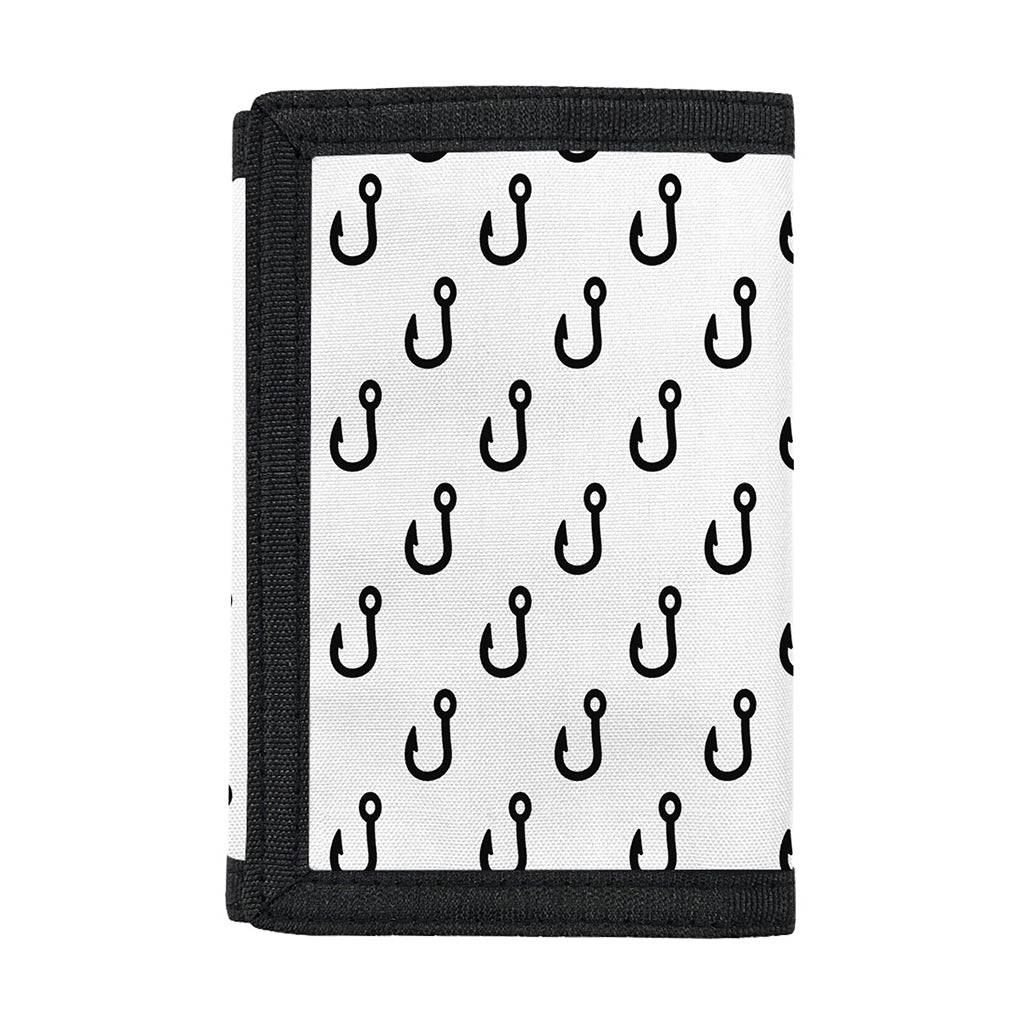 White And Black Fishing Hooks Print Trifold Wallet