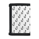 White And Black Fishing Hooks Print Trifold Wallet