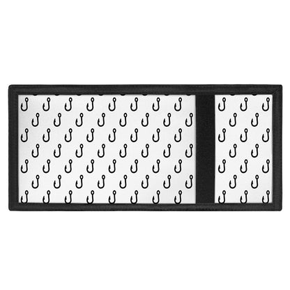 White And Black Fishing Hooks Print Trifold Wallet