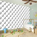 White And Black Fishing Hooks Print Wall Sticker