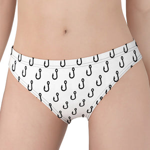 White And Black Fishing Hooks Print Women's Panties