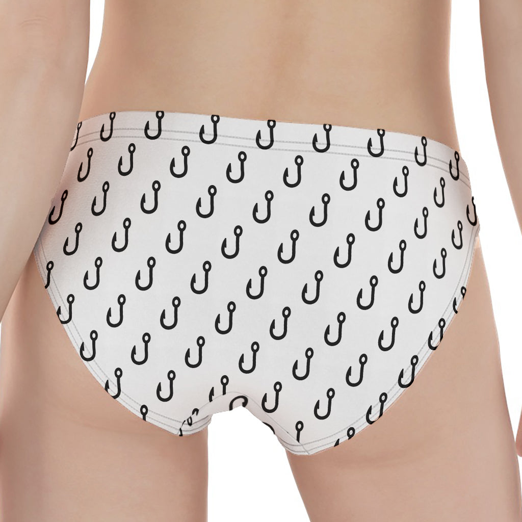 White And Black Fishing Hooks Print Women's Panties