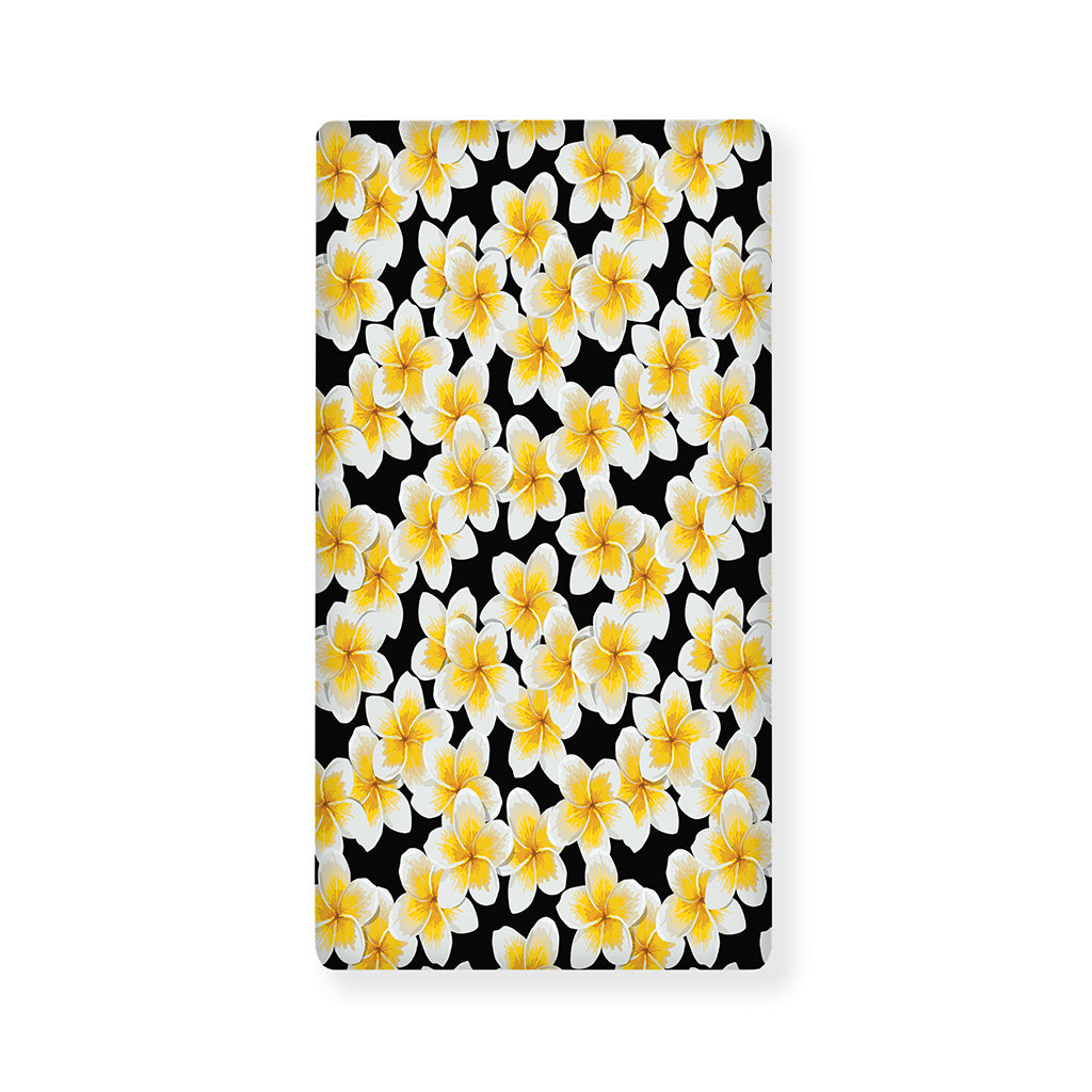 White And Black Frangipani Pattern Print Baby Crib Sheet