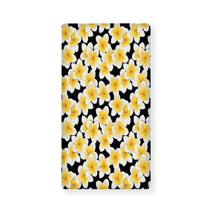 White And Black Frangipani Pattern Print Baby Crib Sheet