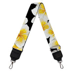 White And Black Frangipani Pattern Print Bag Strap