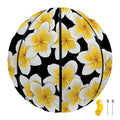 White And Black Frangipani Pattern Print Basketball