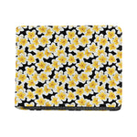 White And Black Frangipani Pattern Print Bifold Wallet