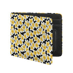 White And Black Frangipani Pattern Print Bifold Wallet