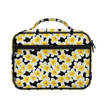 White And Black Frangipani Pattern Print Briefcase Bible Bag
