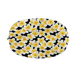White And Black Frangipani Pattern Print Car Side Mirror Covers